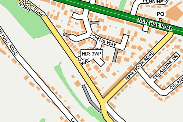 HD3 3WP map - OS OpenMap – Local (Ordnance Survey)