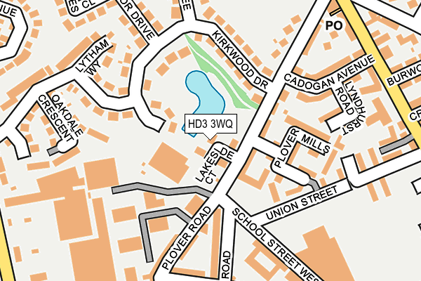 HD3 3WQ map - OS OpenMap – Local (Ordnance Survey)