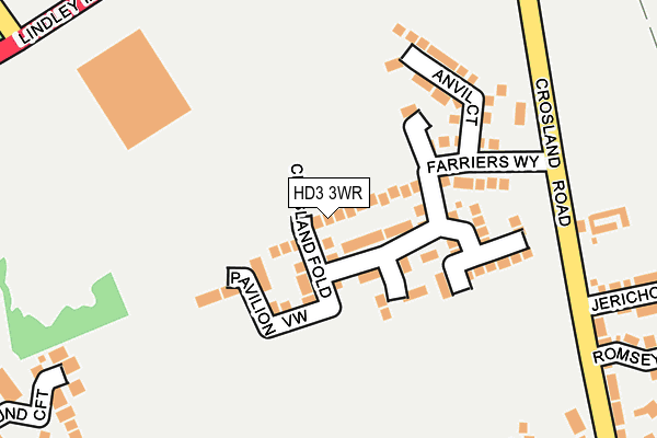 HD3 3WR map - OS OpenMap – Local (Ordnance Survey)