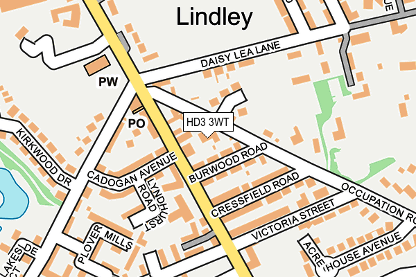HD3 3WT map - OS OpenMap – Local (Ordnance Survey)