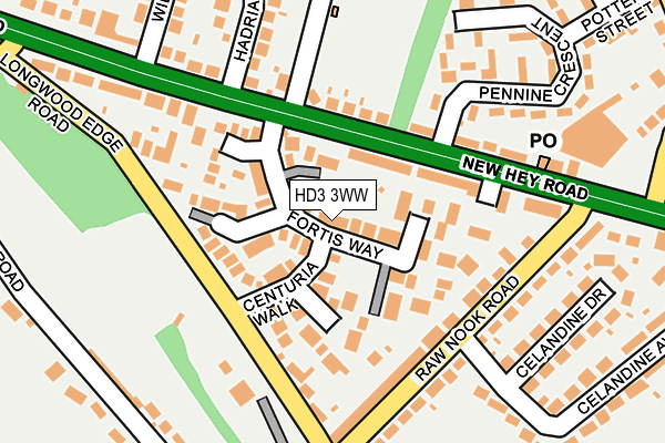 HD3 3WW map - OS OpenMap – Local (Ordnance Survey)