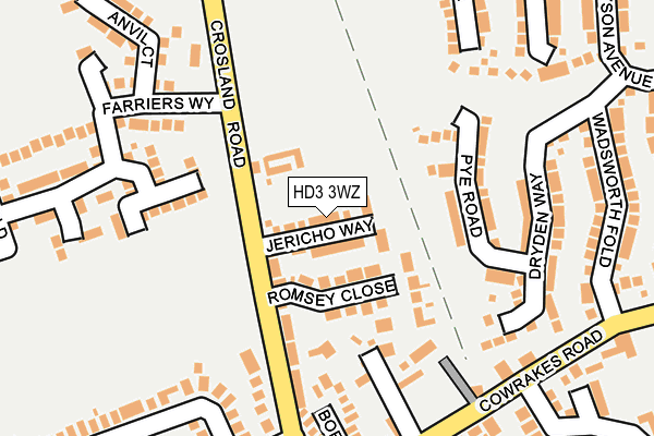 HD3 3WZ map - OS OpenMap – Local (Ordnance Survey)