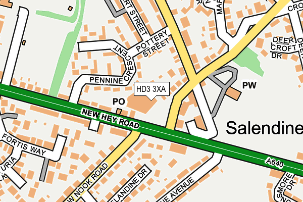 HD3 3XA map - OS OpenMap – Local (Ordnance Survey)