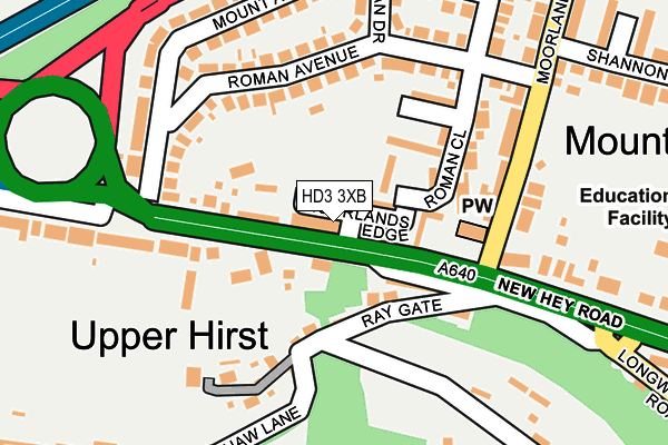 HD3 3XB map - OS OpenMap – Local (Ordnance Survey)