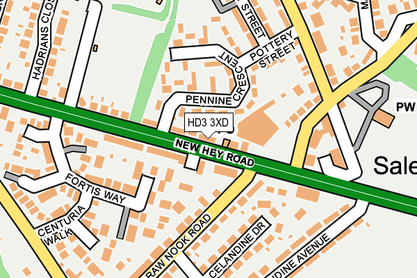 HD3 3XD map - OS OpenMap – Local (Ordnance Survey)