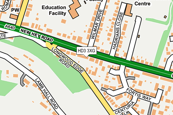 HD3 3XG map - OS OpenMap – Local (Ordnance Survey)