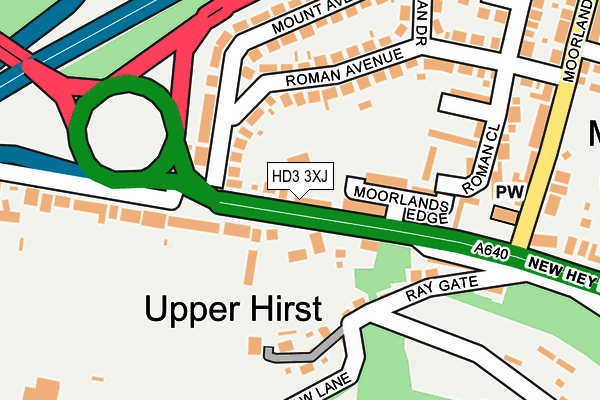 HD3 3XJ map - OS OpenMap – Local (Ordnance Survey)