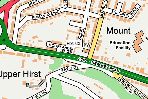 HD3 3XL map - OS OpenMap – Local (Ordnance Survey)