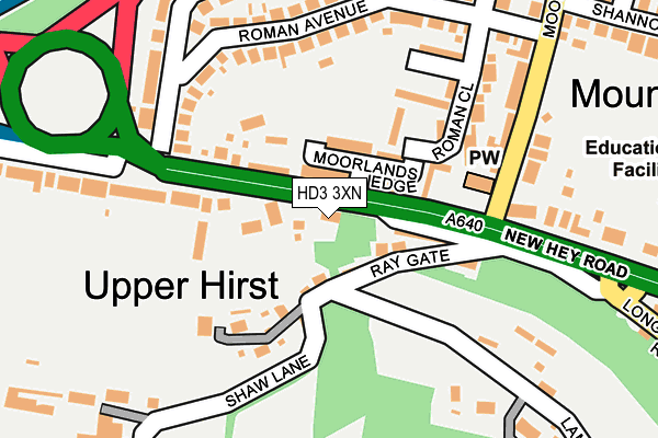 HD3 3XN map - OS OpenMap – Local (Ordnance Survey)