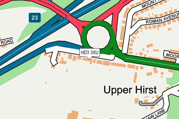 HD3 3XU map - OS OpenMap – Local (Ordnance Survey)