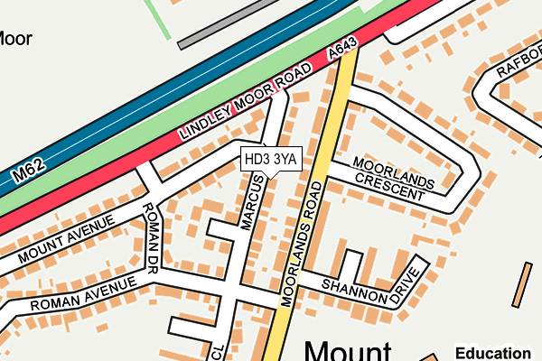 HD3 3YA map - OS OpenMap – Local (Ordnance Survey)