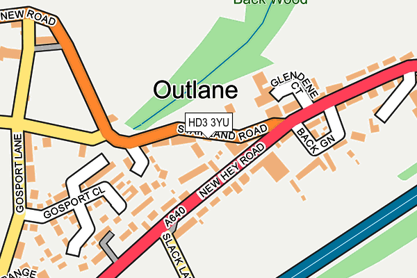 HD3 3YU map - OS OpenMap – Local (Ordnance Survey)