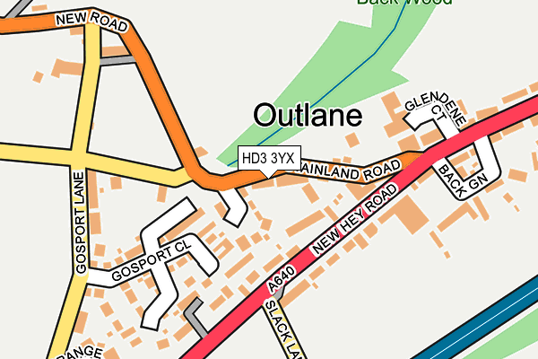 HD3 3YX map - OS OpenMap – Local (Ordnance Survey)