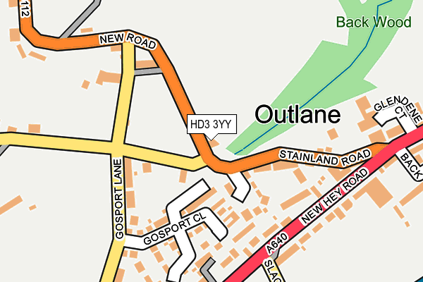 HD3 3YY map - OS OpenMap – Local (Ordnance Survey)