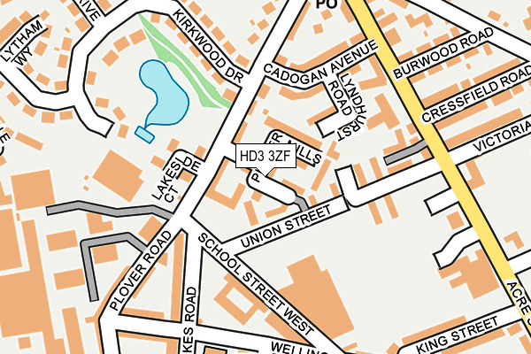 HD3 3ZF map - OS OpenMap – Local (Ordnance Survey)