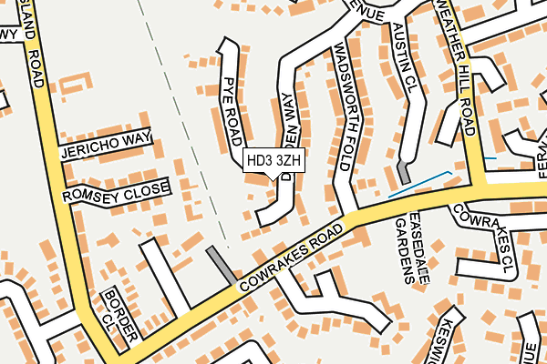 HD3 3ZH map - OS OpenMap – Local (Ordnance Survey)