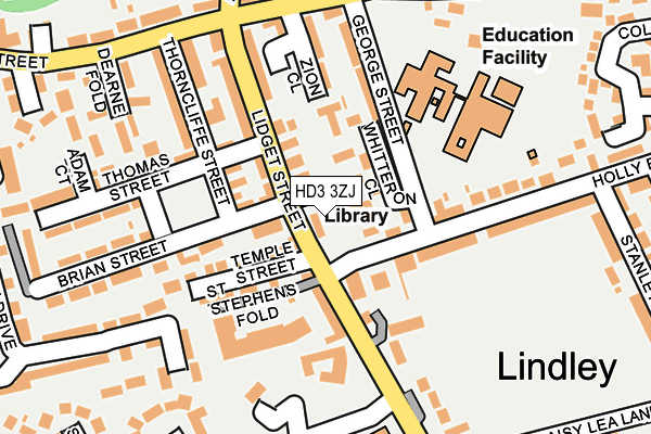 HD3 3ZJ map - OS OpenMap – Local (Ordnance Survey)