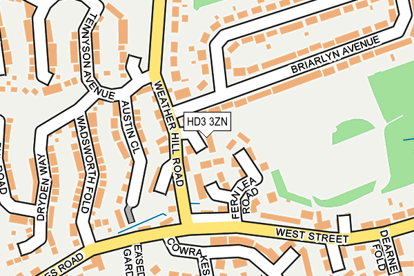 HD3 3ZN map - OS OpenMap – Local (Ordnance Survey)