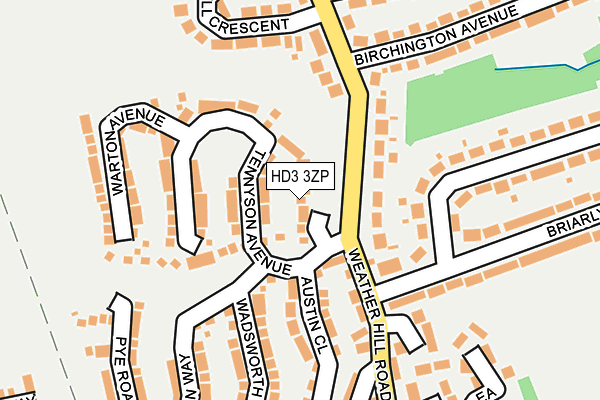 HD3 3ZP map - OS OpenMap – Local (Ordnance Survey)