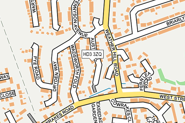 HD3 3ZQ map - OS OpenMap – Local (Ordnance Survey)