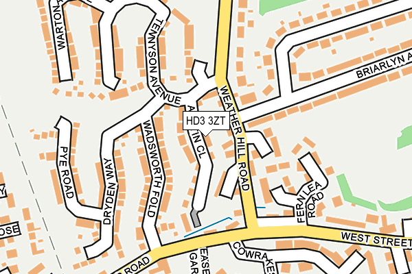 HD3 3ZT map - OS OpenMap – Local (Ordnance Survey)