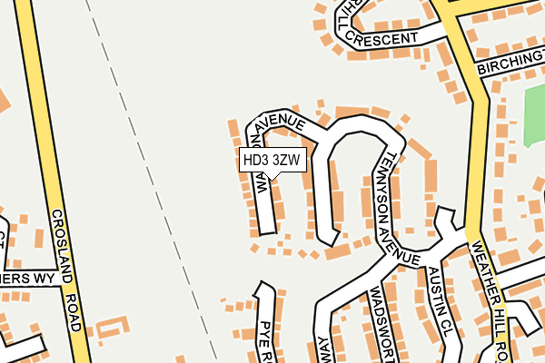 HD3 3ZW map - OS OpenMap – Local (Ordnance Survey)