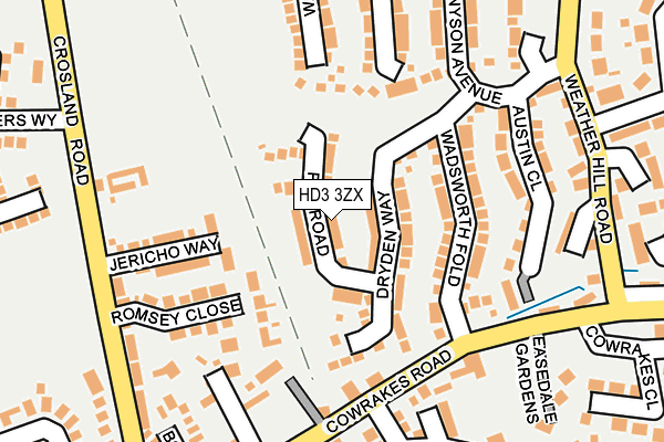 HD3 3ZX map - OS OpenMap – Local (Ordnance Survey)