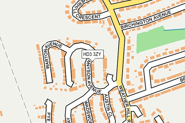 HD3 3ZY map - OS OpenMap – Local (Ordnance Survey)