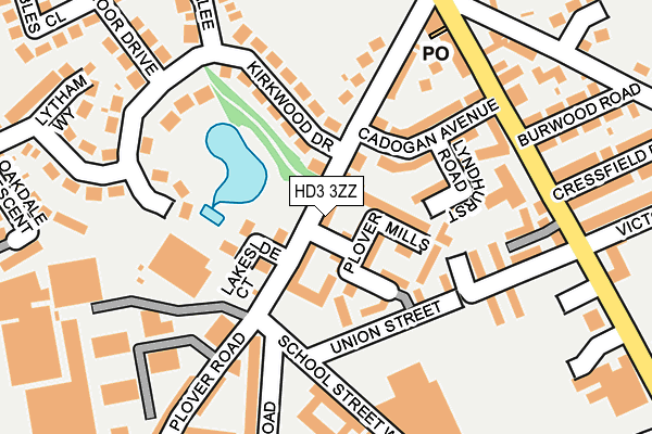HD3 3ZZ map - OS OpenMap – Local (Ordnance Survey)