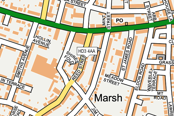 HD3 4AA map - OS OpenMap – Local (Ordnance Survey)