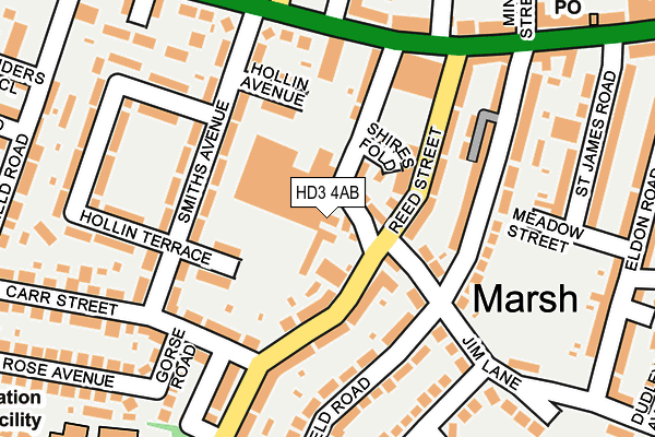 HD3 4AB map - OS OpenMap – Local (Ordnance Survey)