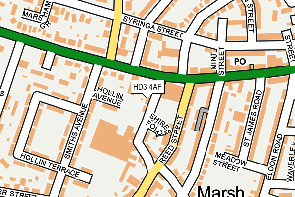 HD3 4AF map - OS OpenMap – Local (Ordnance Survey)