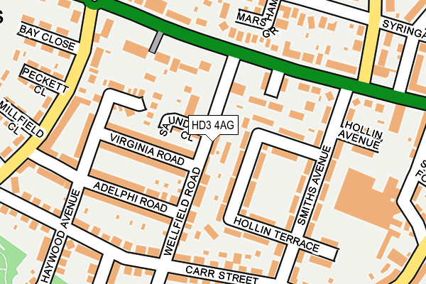 HD3 4AG map - OS OpenMap – Local (Ordnance Survey)