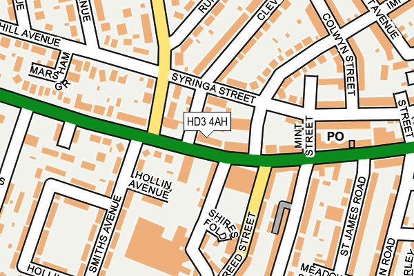 HD3 4AH map - OS OpenMap – Local (Ordnance Survey)