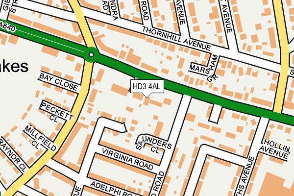 HD3 4AL map - OS OpenMap – Local (Ordnance Survey)