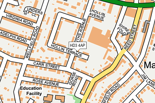 HD3 4AP map - OS OpenMap – Local (Ordnance Survey)