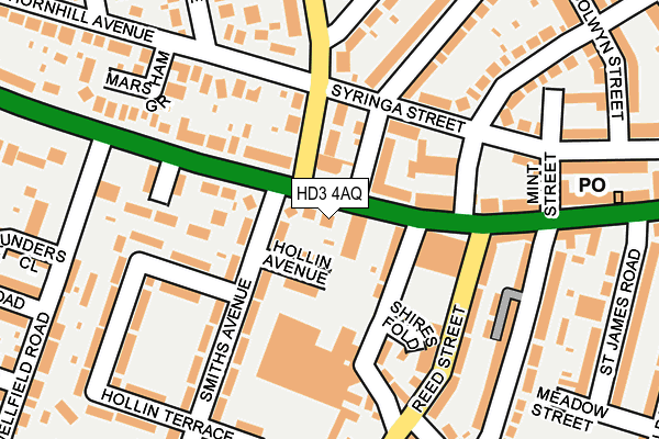 HD3 4AQ map - OS OpenMap – Local (Ordnance Survey)