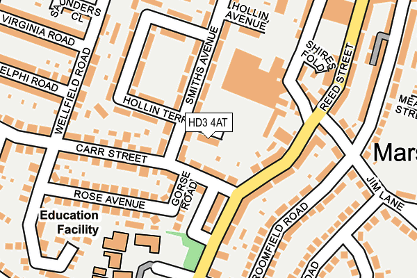 HD3 4AT map - OS OpenMap – Local (Ordnance Survey)