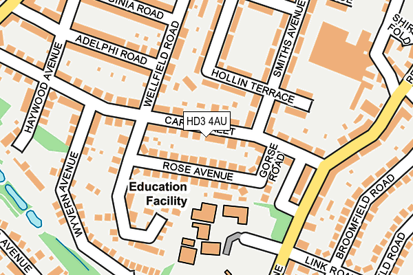 HD3 4AU map - OS OpenMap – Local (Ordnance Survey)