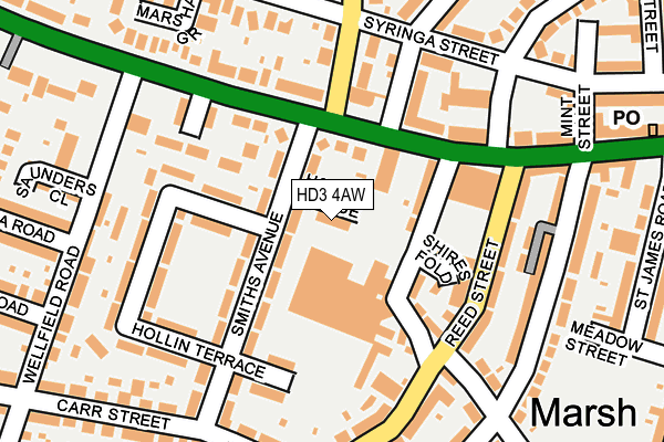 HD3 4AW map - OS OpenMap – Local (Ordnance Survey)