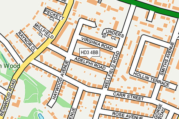 HD3 4BB map - OS OpenMap – Local (Ordnance Survey)