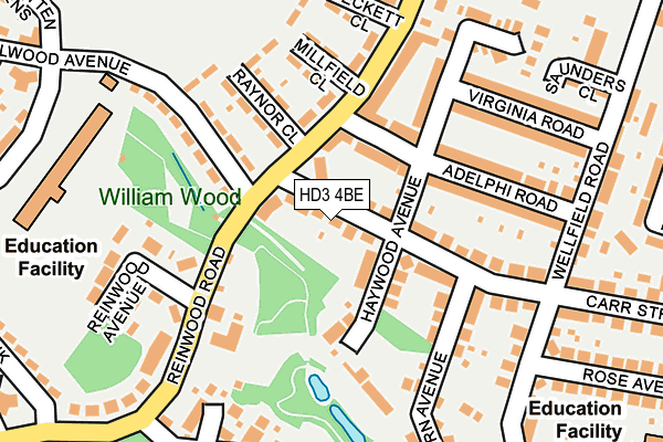 HD3 4BE map - OS OpenMap – Local (Ordnance Survey)