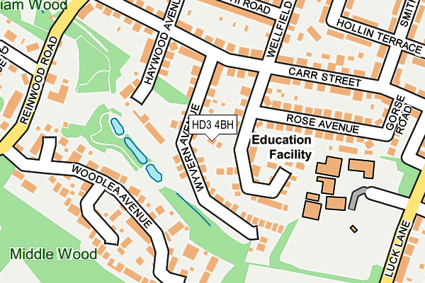 HD3 4BH map - OS OpenMap – Local (Ordnance Survey)