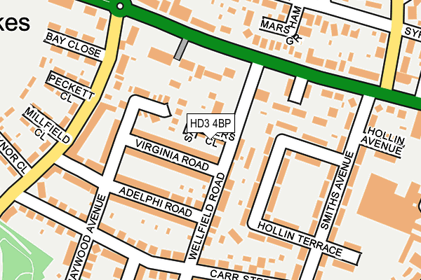 HD3 4BP map - OS OpenMap – Local (Ordnance Survey)