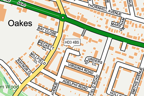 HD3 4BS map - OS OpenMap – Local (Ordnance Survey)