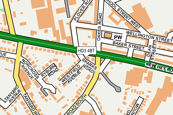 HD3 4BT map - OS OpenMap – Local (Ordnance Survey)