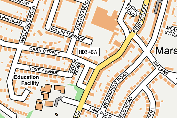 HD3 4BW map - OS OpenMap – Local (Ordnance Survey)