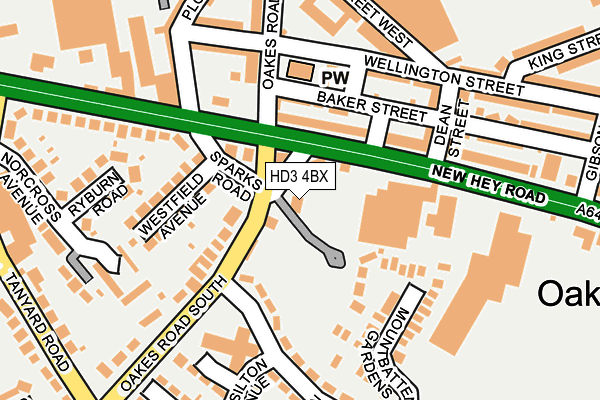 HD3 4BX map - OS OpenMap – Local (Ordnance Survey)