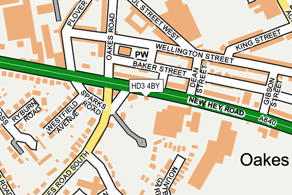 HD3 4BY map - OS OpenMap – Local (Ordnance Survey)