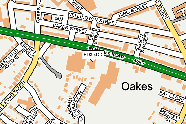 HD3 4DD map - OS OpenMap – Local (Ordnance Survey)